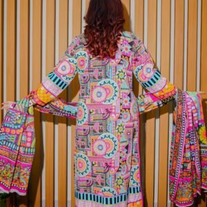 Vibrant Multicolor Ethnic Outfit with Artistic Prints