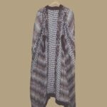Abstract Brown & White Kaftan with Geometric Print