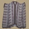 Abstract Brown & White Kaftan with Geometric Print