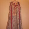 Beige & Red Angrakha Style Anarkali