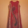 Beige & Red Angrakha Style Anarkali