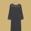 Black Crepe Kurti with Tribal Border & Floral Embroidery