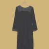 Black Crepe Kurti with Tribal Border & Floral Embroidery