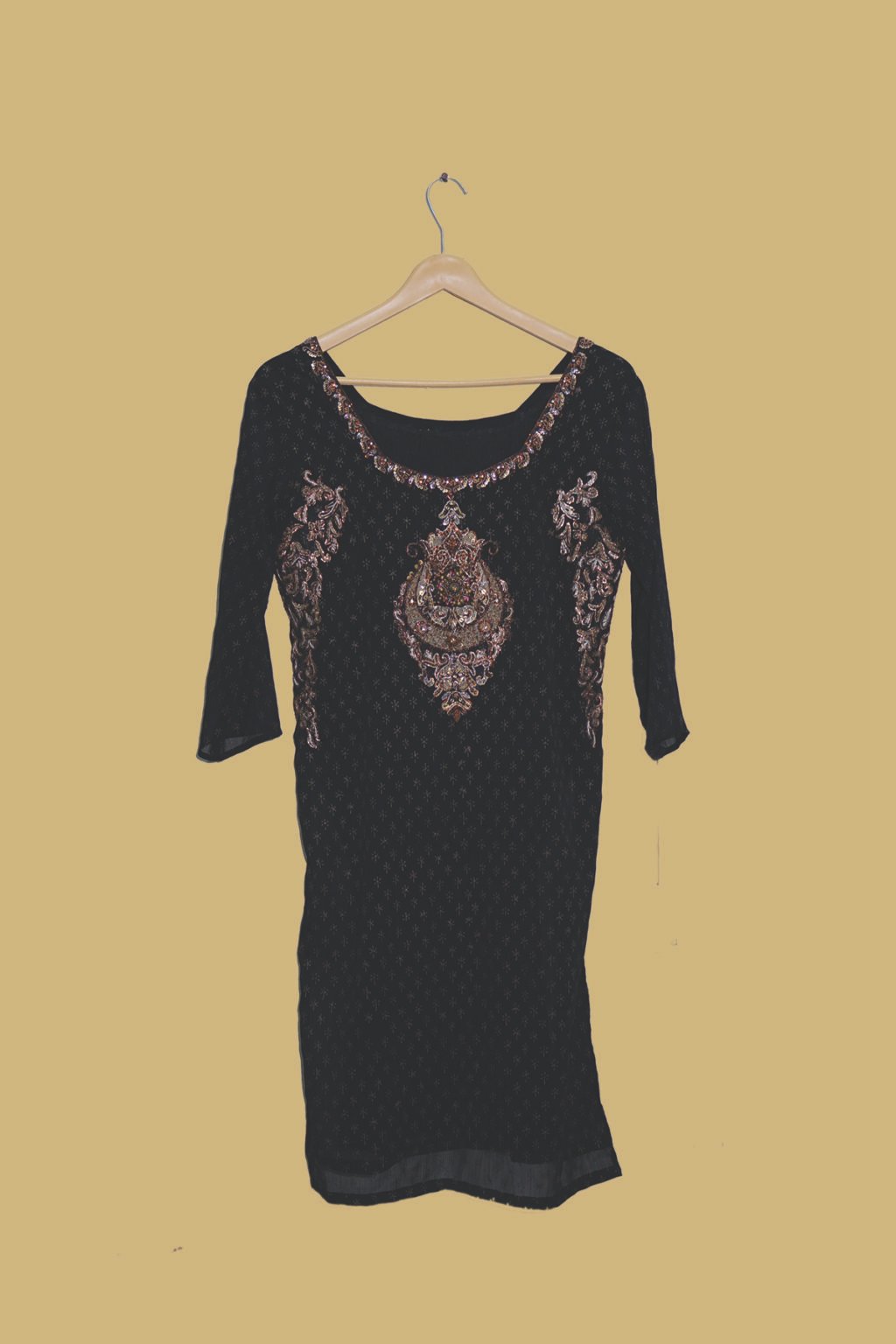 Black Embroidered Formal Kurti