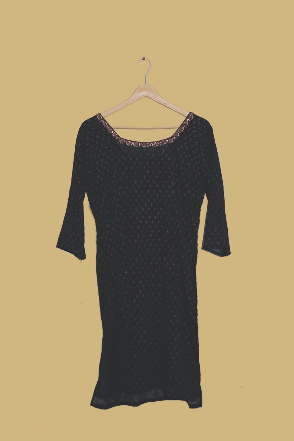 Black Embroidered Formal Kurti