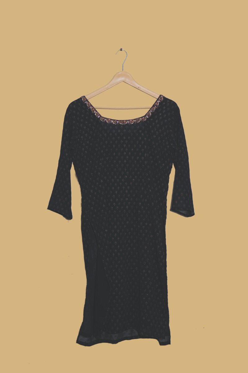 Black Embroidered Formal Kurti