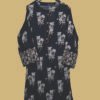 Black Floral Printed Kurti with Embroidered Sleeves