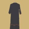 Black Formal Kurti with Rust Embroidered Neckline