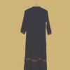 Black Formal Kurti with Rust Embroidered Neckline