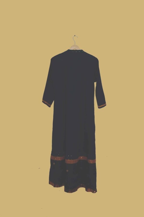 Black Formal Kurti with Rust Embroidered Neckline