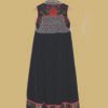 Black Sleeveless Embroidered Long Kurti