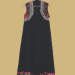 Black Sleeveless Embroidered Long Kurti