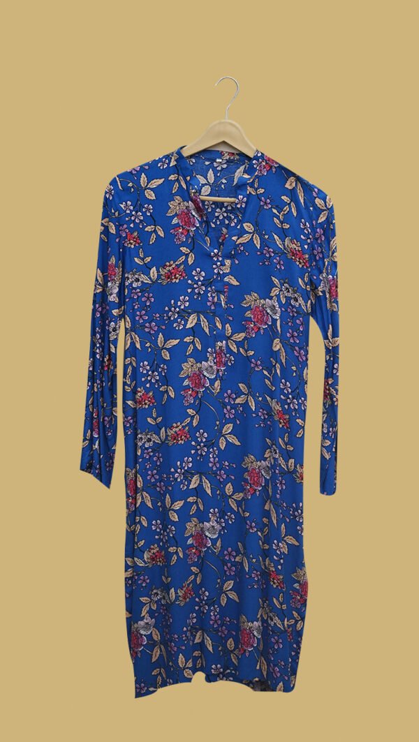 Blue Floral Printed Kurti for Everyday Comfort