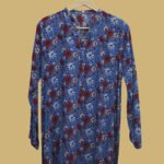 Blue Floral Printed Kurti with Full Sleeves – Everyday Elegance