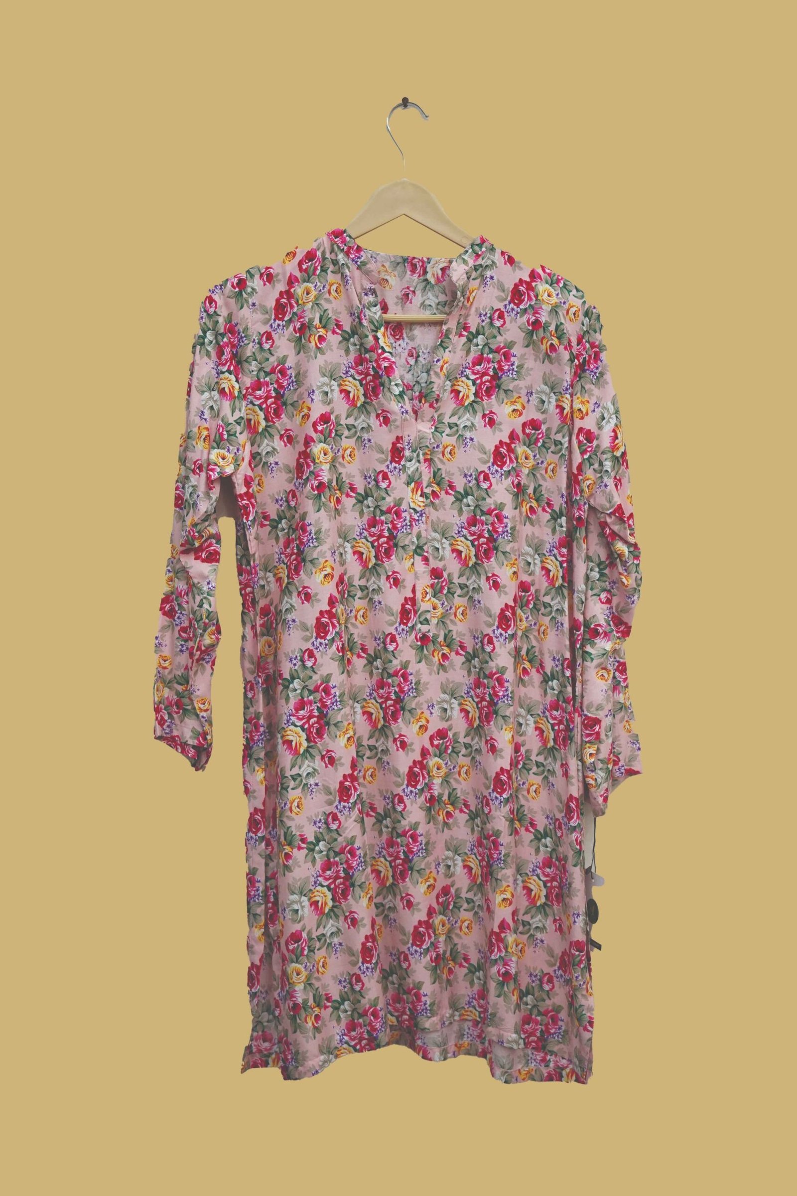 Blush Pink Floral Kurti – Soft Lawn Daily Wear