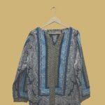 Boho Style Printed Blue Cotton Kurti
