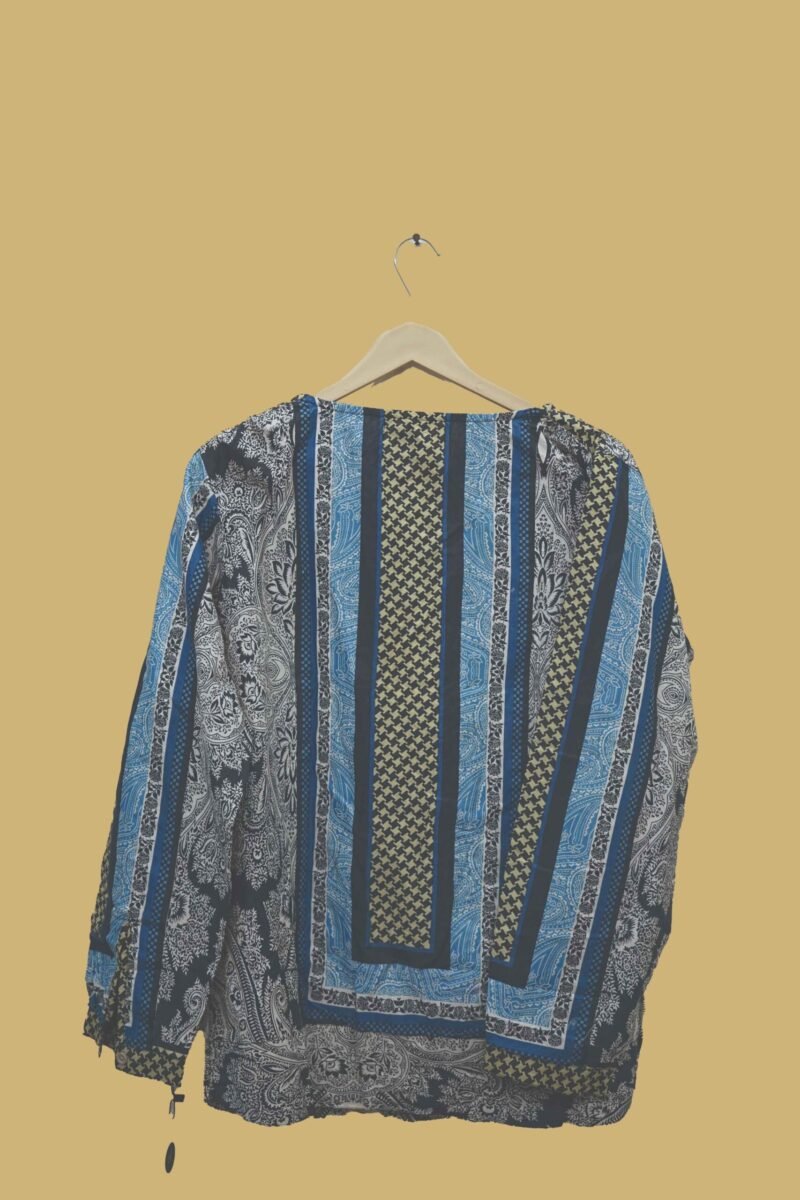 Boho Style Printed Blue Cotton Kurti