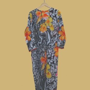 Bold Floral Nightwear in Black Abstract Print