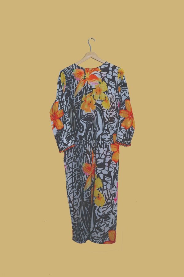 Bold Floral Nightwear in Black Abstract Print