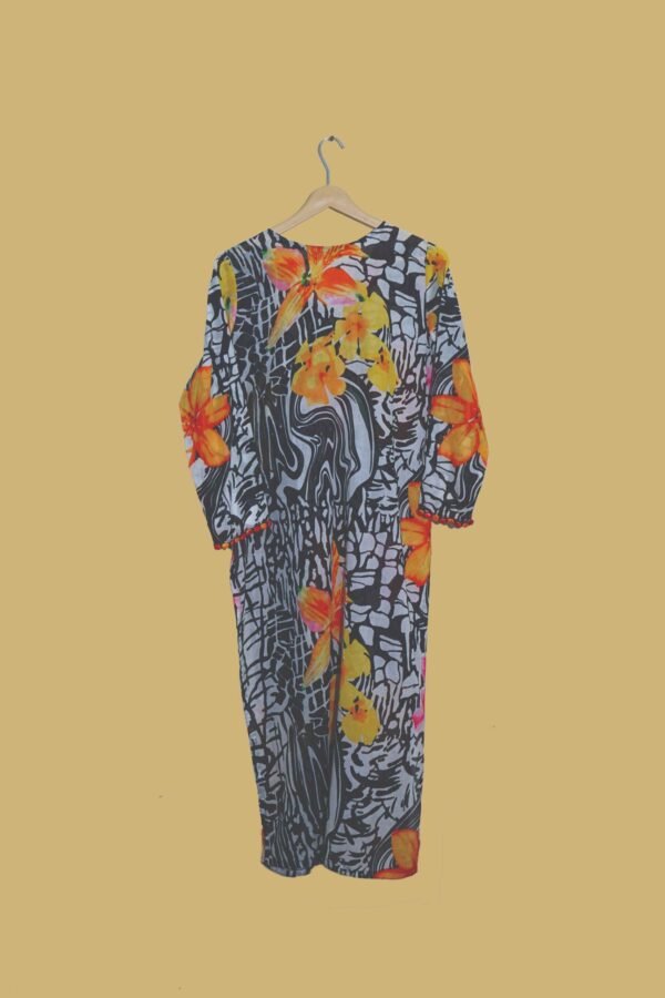 Bold Floral Nightwear in Black Abstract Print
