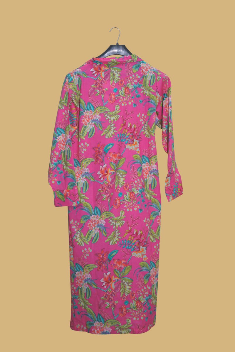 Bright Pink Floral Kurti