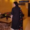 Classic Black Floral Embroidered Lawn Suit