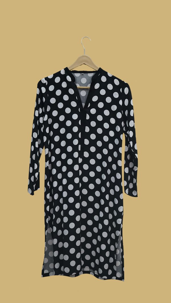Classic Black & White Polka Dot Kurti