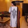 Classic Black & White Printed Suit with Multicolor Dupatta