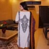 Classic Black & White Printed Suit with Multicolor Dupatta