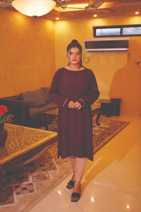 Classic Maroon Elegance with Beige Contrast