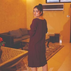 Classic Maroon Elegance with Beige Contrast