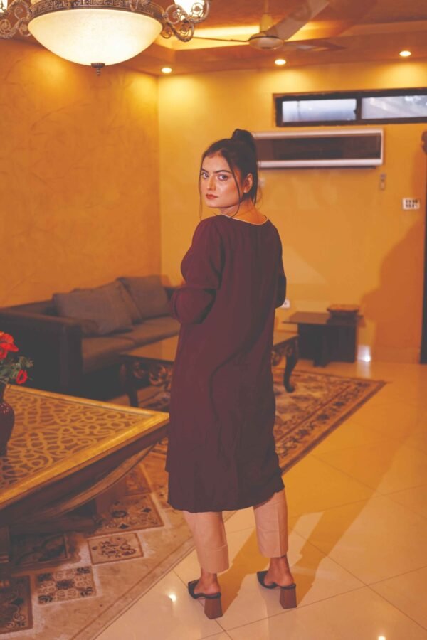 Classic Maroon Elegance with Beige Contrast