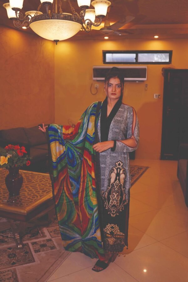 Contemporary Grey & Multicolor Digital Ensemble