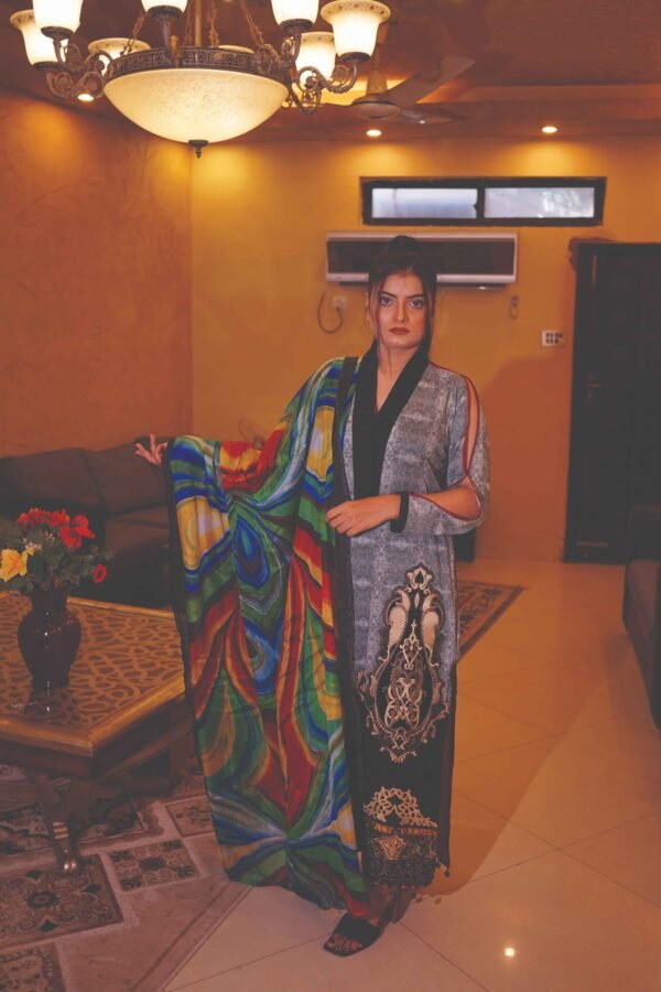 Contemporary Grey & Multicolor Digital Ensemble