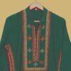 Dark Green Traditional Embroidered Kurti