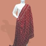 Deep Maroon Classic Print Shawl