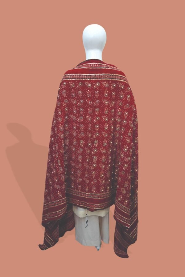 Deep Maroon Classic Print Shawl
