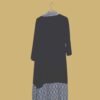 Elegant Black & Red Coat-Style Kurti with Printed Borders