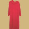 Elegant Hooded Long Dress with Back Chain Detail