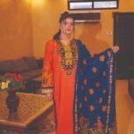 Embroidered Orange & Royal Blue Ethnic Set