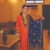 Embroidered Orange & Royal Blue Ethnic Set