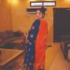 Embroidered Orange & Royal Blue Ethnic Set