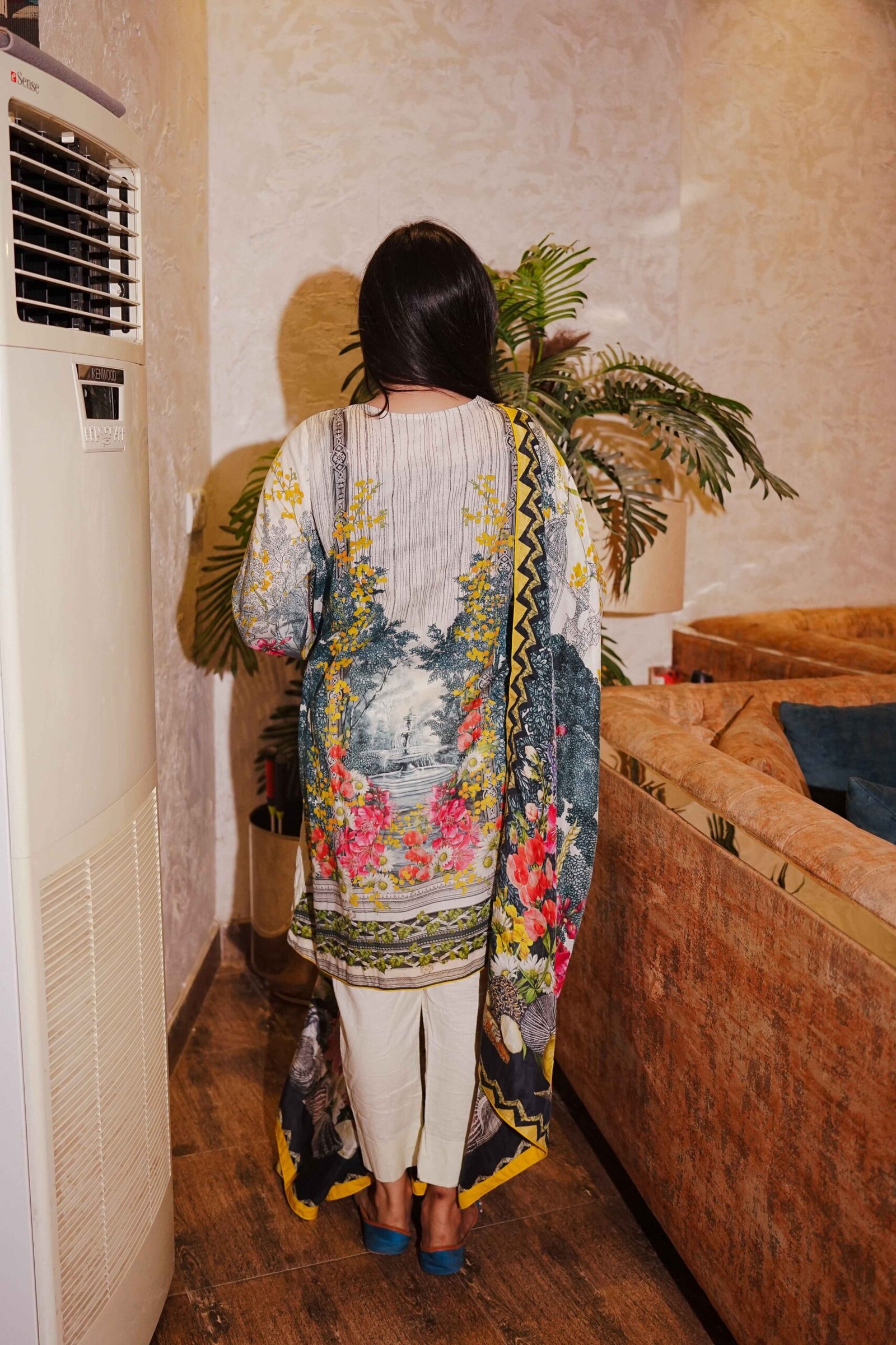 Floral Lemon White Summer Suit