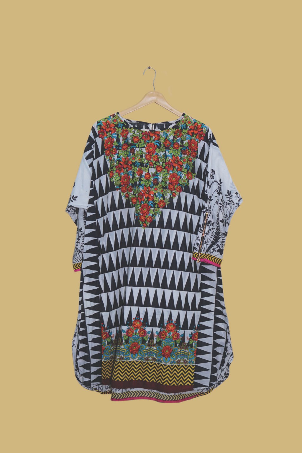 Geometric & Floral Fusion Printed Kurti