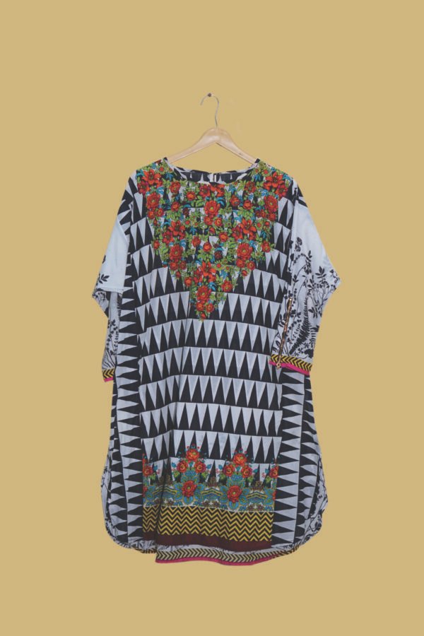 Geometric & Floral Fusion Printed Kurti