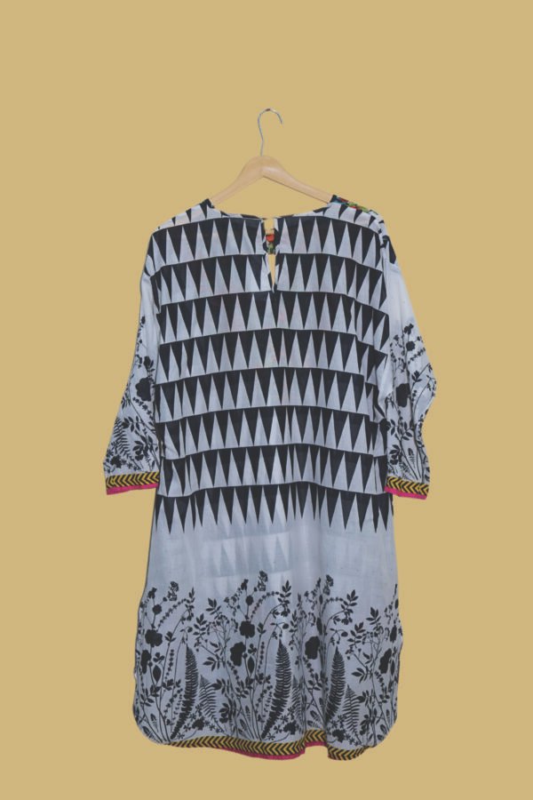 Geometric & Floral Fusion Printed Kurti