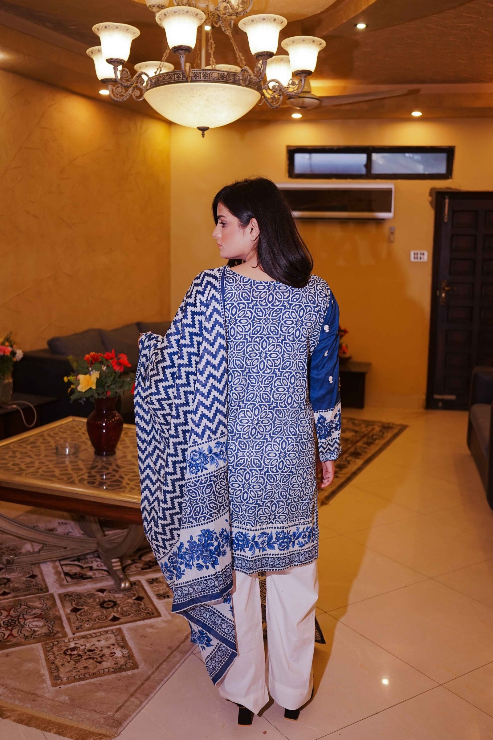 Indigo Mosaic Printed Charm