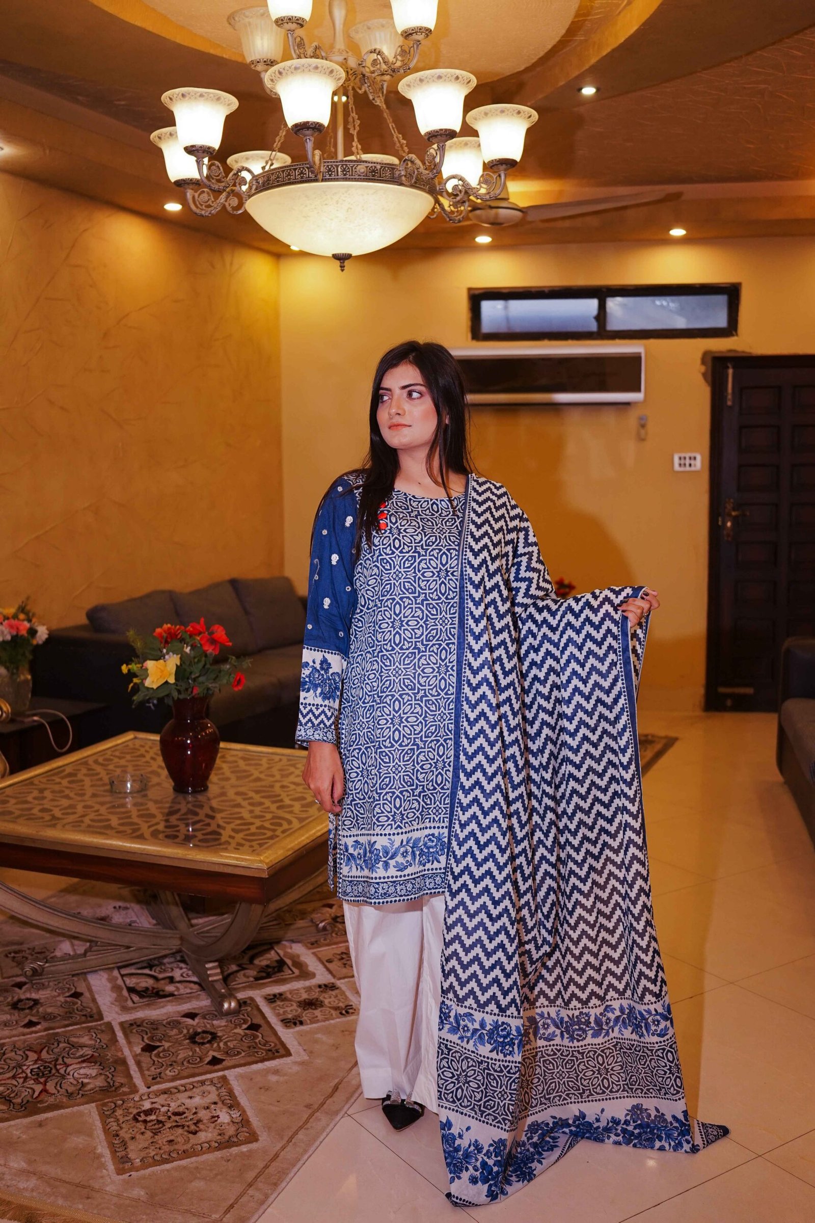 Indigo Mosaic Printed Charm