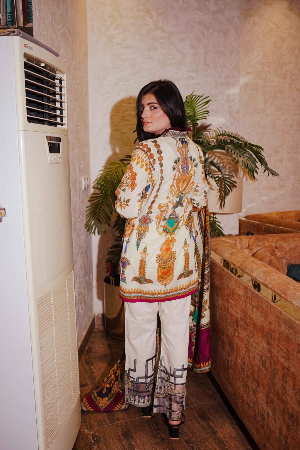 Ivory Bloom with Vintage Motifs