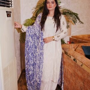 Ivory Breeze – Subtle Glam in Blue Flow